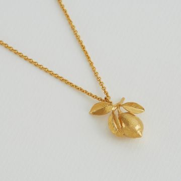 Large Lemon & Leaf Necklace
