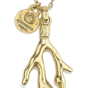 Talisman Coral Yellow Gold Plated Necklace
