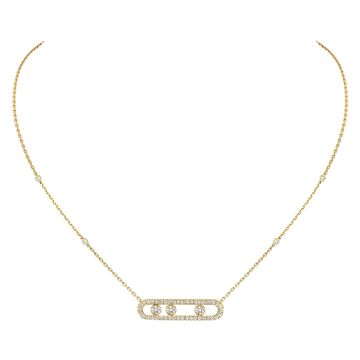 Yellow Gold Move Pavé Diamond Necklace