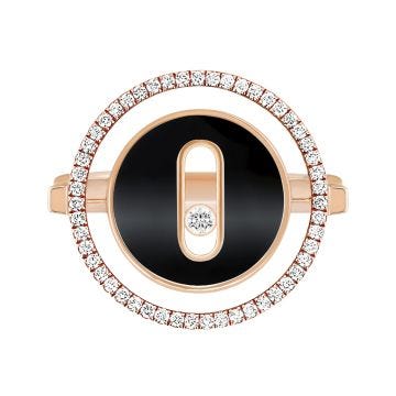 Pink Gold Lucky Move SM Onyx Ring