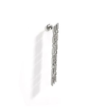 Anyway 3 Rows Diamonds & Silver Earring