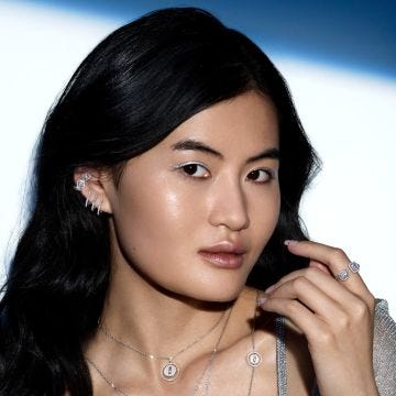 White Gold Multi-Créoles Gatsby Earrings
