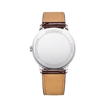 Baume & Mercier Classima 42mm White Dial Quartz Brown Leather Bracelet Watch BM0A10415