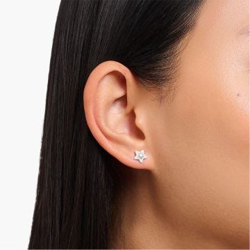 Thomas Sabo White Star Sterling Silver Crystal Stud Earrings