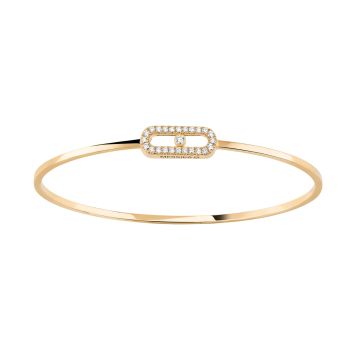 Yellow Gold Move Uno Pavé Flex Bangle