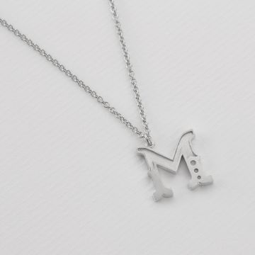 Just My Type Letter M Necklace in Sterling Silver