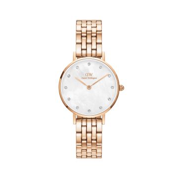 Petite Lumine 5-Link Melrose 28mm Rose Gold Dial Quartz Stainless Steel Watch