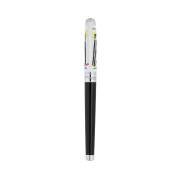 S.T. Dupont White Brass 14K White Gold  Line-D Eternity Picasso Fountain Pen & Rollerball Sleeve
