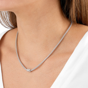 Prima Collection 18K White Gold Rope Necklace