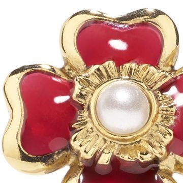 Talisman Clover Red Stud Earrings
