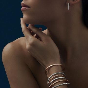 Ice Cube 18k Rose Gold Bangle
