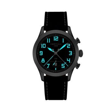 DS Pilot 34.5mm Navy Dial Quartz Leather Strap Watch