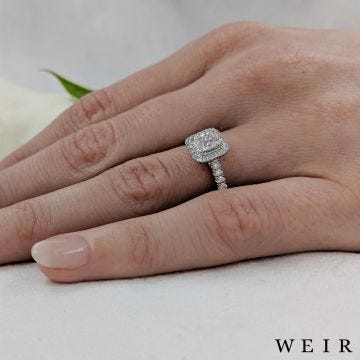 Platinum 0.50ct E VS2  Princess cut Diamond Engagement Ring