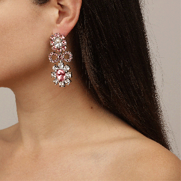 Lillian Silver & Rose Pastel Drop Earrings