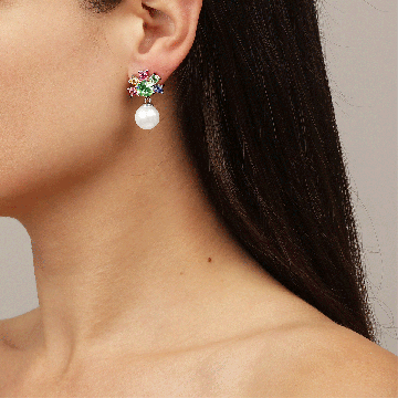 Veronica Silver Mixed Pastel Drop Earrings