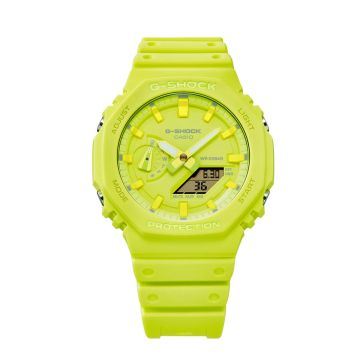 Casio G-Shock 2100 Series 48.5mm x 45.4mm Green Dial Quartz Movement Resin Strap Watch