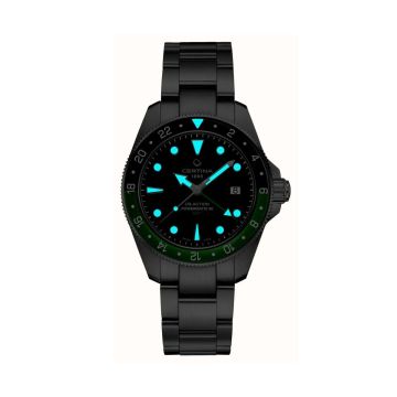 DS Action GMT Powermatic 80 41mm Black Dial Automatic Stainless Steel Watch