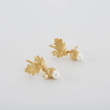 Silver & Gold Plated Acorn Drop Earrings