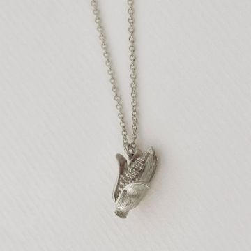 Silver Sterling Juicy Corn on the Cob Necklace