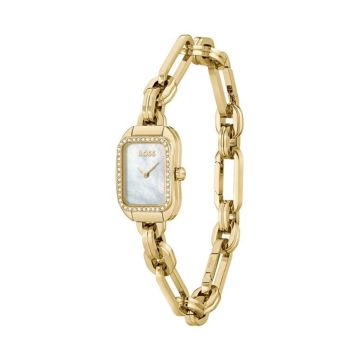 Haily Ladies 19mm Silver Dial Quartz Gold-Toned Stainless Steel Watch