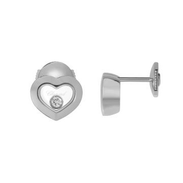 Happy Diamonds Icons 18k White Gold Heart Stud Earrings