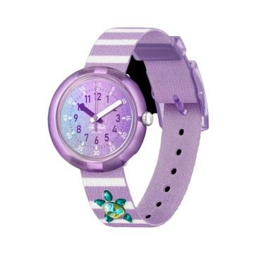 Shine Bright SHINING TURTLE 31.8mm, Purple Dial, Quartz Movement, Bio-sourced Plastic Case, Purple Silicone Strap Watch