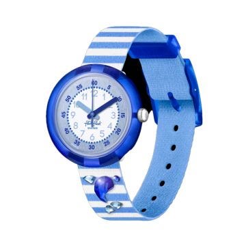 Shine Bright SHINING DOLPHIN 31.8mm, White Dial, Quartz Movement, Bio-sourced Plastic Case, Blue Silicone Strap Watch
