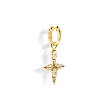 Rockaway 18K Yellow Gold & Diamond Cross Hoop Earring