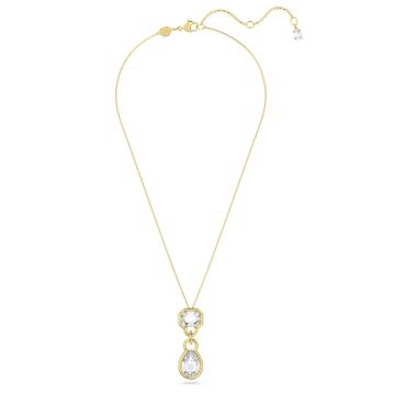 Swarovski Gold-Toned Plated Mixed Cut White Zirconia Crystal Dextera Pendant Necklace