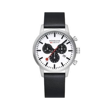 Neo 41mm, White Dial, Quartz Movement, Steel Case, Vegan Leather Strap Watch