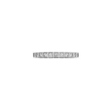 Ice Cube 18K White Gold Half Set Diamond Ring