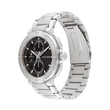 Tommy Hilfiger Lorenzo Mens 44mm Black Dial Quartz Movement Stainless Steel Bracelet Watch