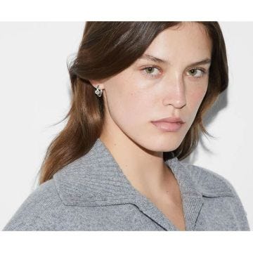 Interlocking G Sterling Silver Hoop Earrings