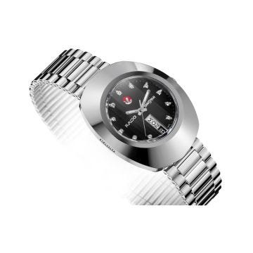 Rado The Original 35mm Diamond Black Dial Stainless Steel Bracelet Watch R12408613
