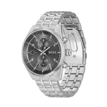 Skytraveller 44mm Grey Dial Quartz Movement Stainless Steel Bracelet Watch