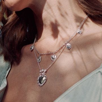 Sterling Silver Floral Sacred Heart Necklace
