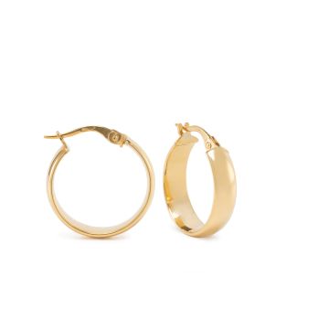 9k Yellow Gold Large Wide Hoop Earrings