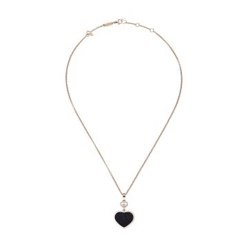 Happy Hearts 18k Rose Gold Aventurine & Diamond Necklace