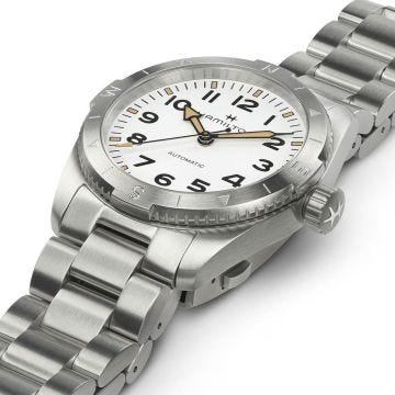 Photo of the Hamilton Khaki Field Expedition 37mm, White Dial, Automatic Movement, Stainless Steel Watch H70225110