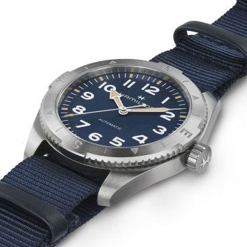 Photo of the Hamilton Khaki Field Expedition 37mm, Navy Dial, Automatic Movement, Stainless Steel Case, Navy NATO Strap Watch H70225940