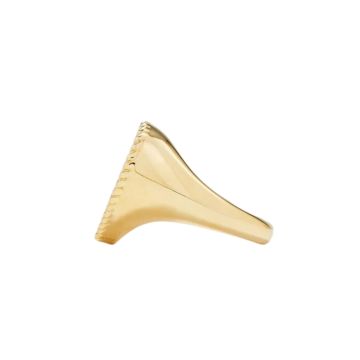 Yvonne Léon 9k Yellow Gold Chevalière Coeur Agate Rouge Or Jaune Signet Size 54 Ring