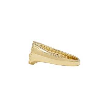 Yvonne Léon 9k Yellow Baby Chevalière Coeur Corail Or Jaune Size 48 Ring