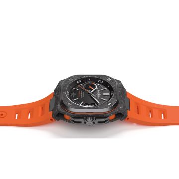 BR-X5 Carbon Orange 41mm, Black Dial, Automatic Movement, Carbon and Titanium Case, Orange Rubber Strap Watch