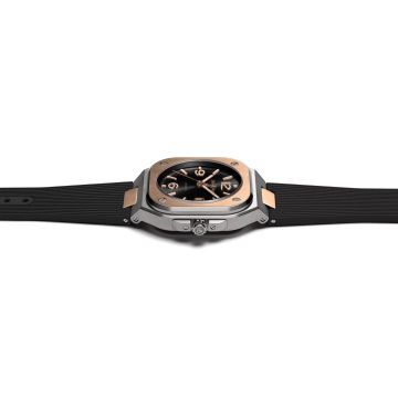 Bell & Ross BR 05 Black Steel & Gold 40mm, Black Dial, Automatic Movement, Steel Case, Black Rubber Strap Watch BR05A-BL-STPG/SRB Image one