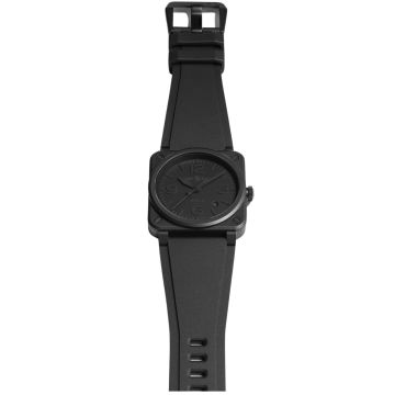 Bell & Ross BR 03 Phantom 41mm, Black Dial, Automatic Movement, Black Ceramic Case, Black Rubber Strap Watch BHR03A-PH-CE/SRB. Image one