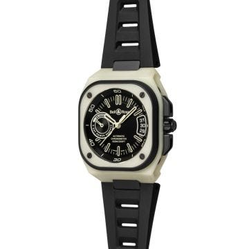 Bell & Ross BR-X5 Green Lum 41mm, Black Dial, Automatic Movement, Titanium Case, Rubber Strap Watch BRX5R-LUM-TC/SRB. Image one