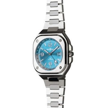 Bell & Ross BR 05 GMT Sky Blue 41mm, Blue Dial, Automatic Movement, Steel Case, Steel Bracelet Watch BR05G-PB-ST/SST. Image one