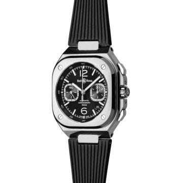 Bell & Ross BR 05 Chrono Black Steel 42mm, Black Dial, Automatic Movement, Steel Case, Rubber Strap Watch BR05C-BLC-ST/SRB. Image one