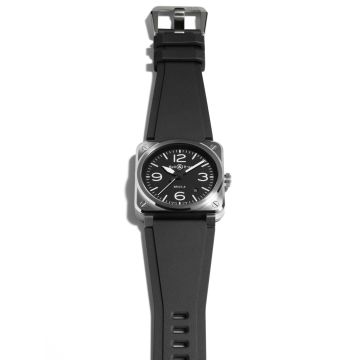 Bell & Ross BR 03 41mm, Black Dial, Automatic Movement, Steel Case, Rubber Strap Watch BR03A-BL-ST/SRB. Image one