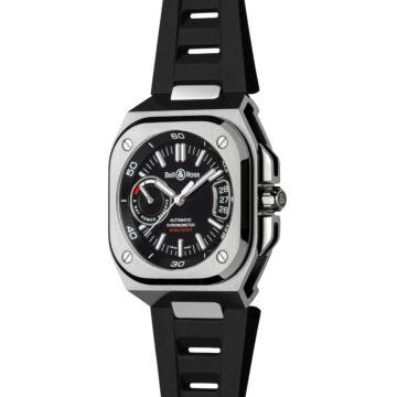 Bell & Ross BR-X5 Black Steel 41mm, Black Dial, Automatic Movement, Steel Case, Rubber Strap Watch BRX5R-BL-ST/SRB Image one
